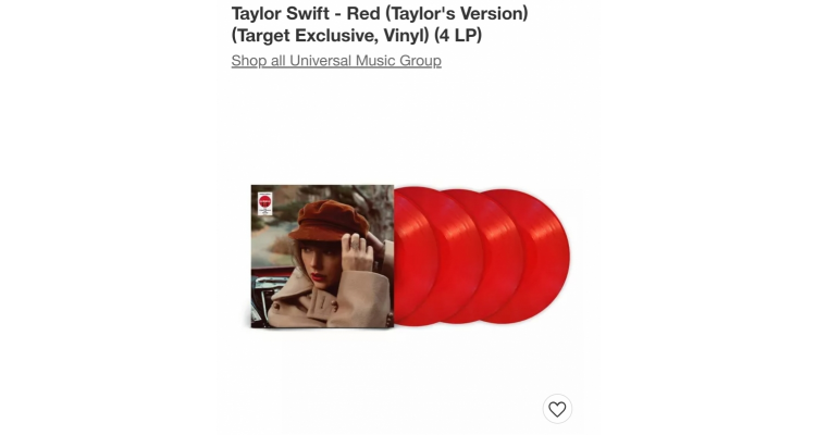 Taylor swift “RED” Target限定版红色黑胶