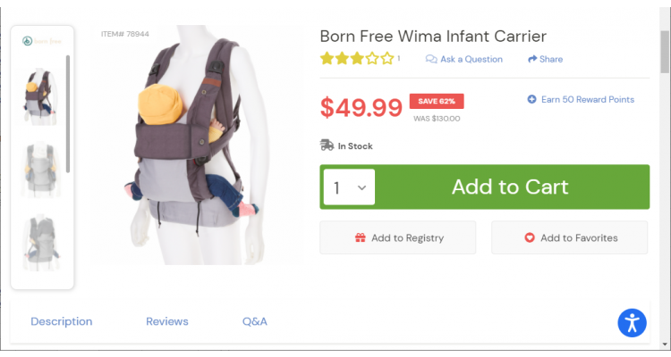 Born Free 四式宝宝背带$49.99(原价$130)