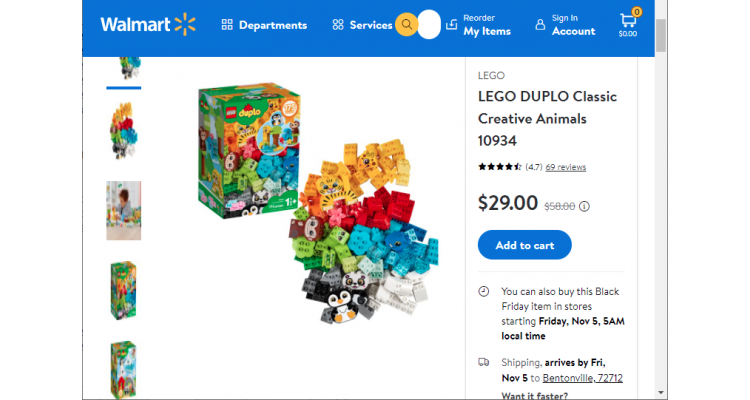 LEGO DUPLO大颗粒创意盒$29(原价$58)