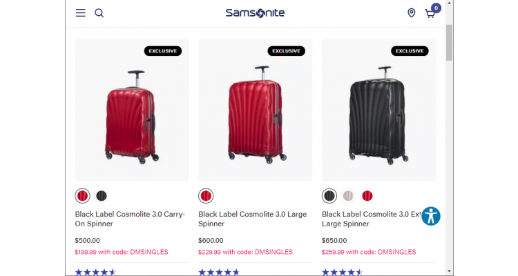 Samsonite额外8.9折