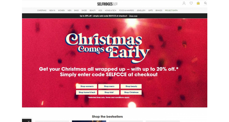  英国百货Selfridges Black Friday优惠