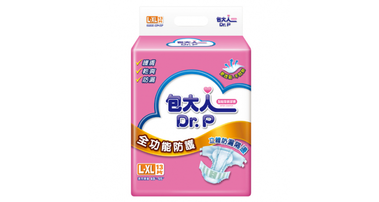 包大人全功能新薄型纸尿裤 (13片/L-XL / 6包 ) 1箱