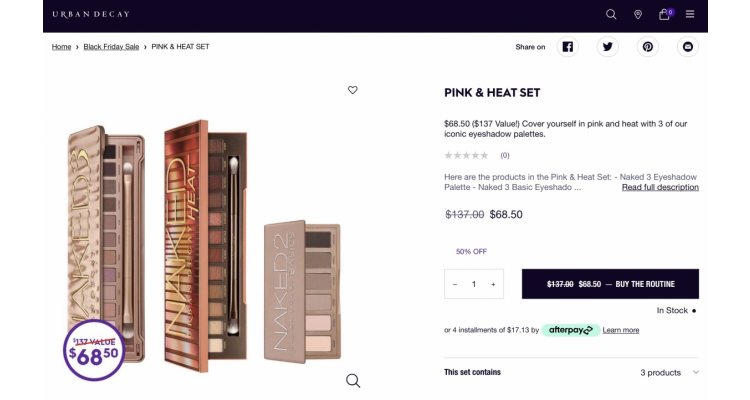URBANDECAY 眼影套装 50% off