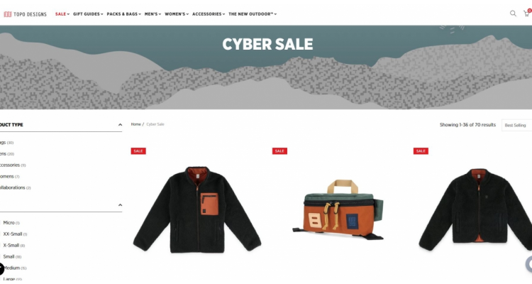 TOPO Design 美国户外品牌cyber sale
