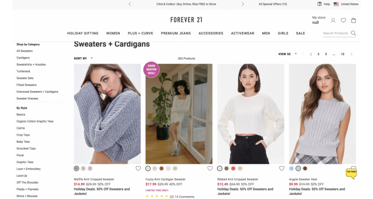 Forever21外套减价