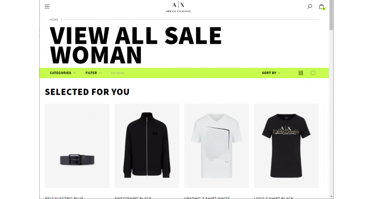 Armani Exchange折扣区精选 一律7折