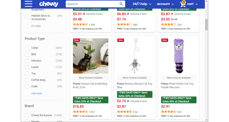 Frisco 猫狗玩具用品等促销 低至5折