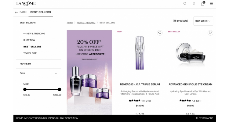 LANCÔME全场20%off