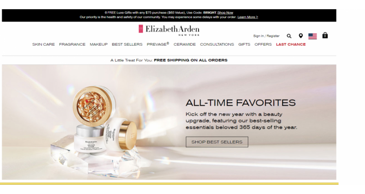 Elizabeth Arden满$150享7折