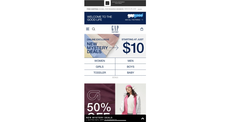 Gap Factory 清仓区大促 