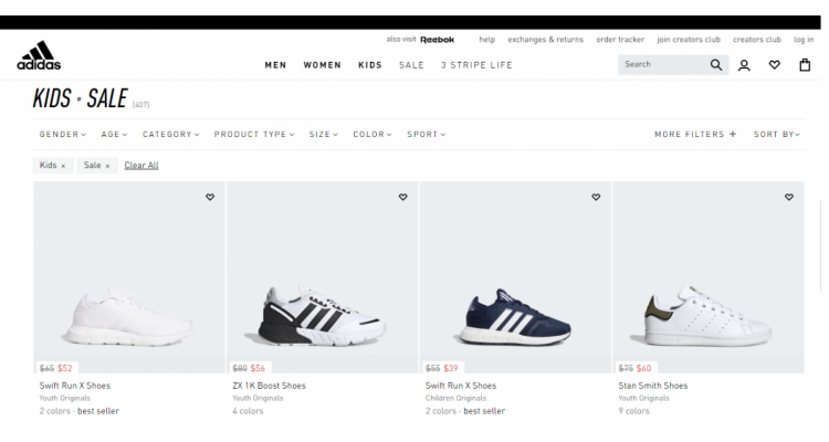 adidas官网 儿童潮流运动服饰大促，低至5折