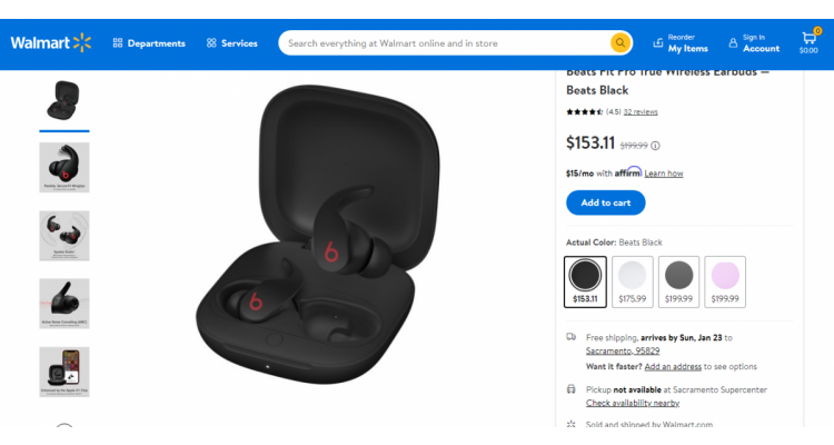 Beats Fit Pro 无线耳机$153.11(原价$199