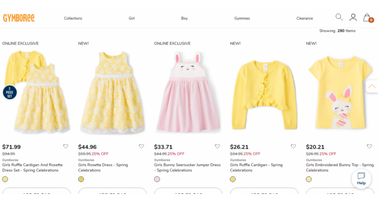 Gymboree 童装清仓区3折起 