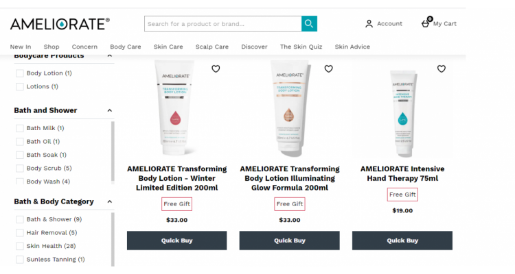 Ameliorate 全场无门槛6.5折热卖