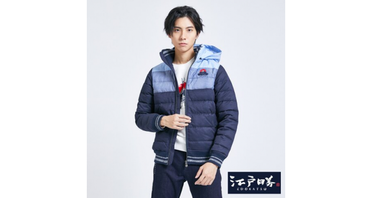 EDOKATSU江户胜 渐层剪接羽绒外套-男女款 