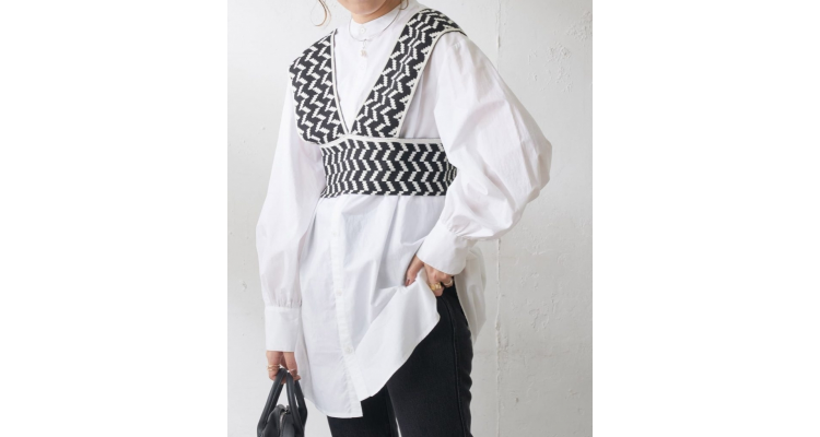 Discoat 几何学柄ショートビスチェ
