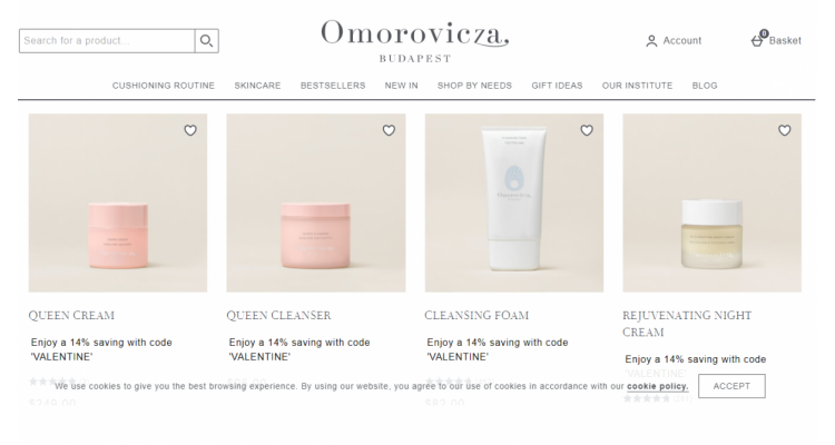 Omorovicza 护肤产品满$150立减$20