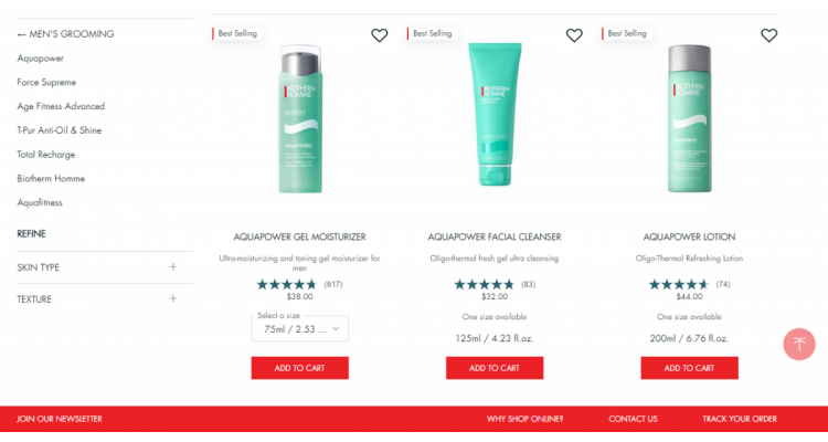 Biotherm 男士护肤单品第2件享5折热卖