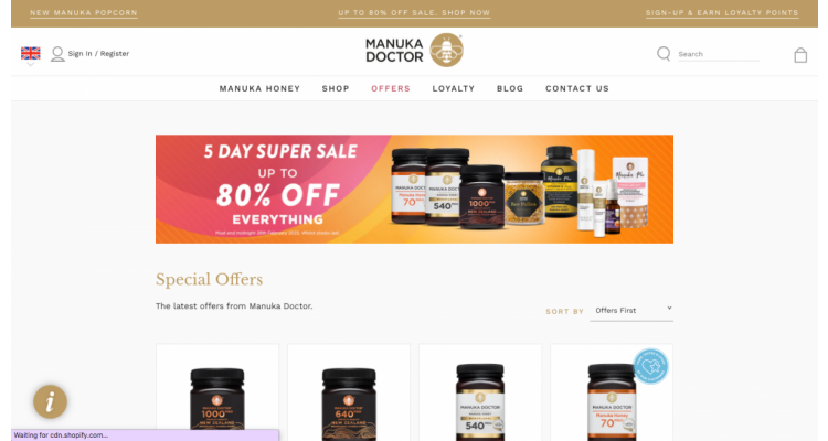 Manuka Doctor蜂蜜产品低至2折及额外9折