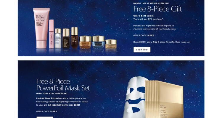 Estee Lauder 美国官网睡眠周满额送