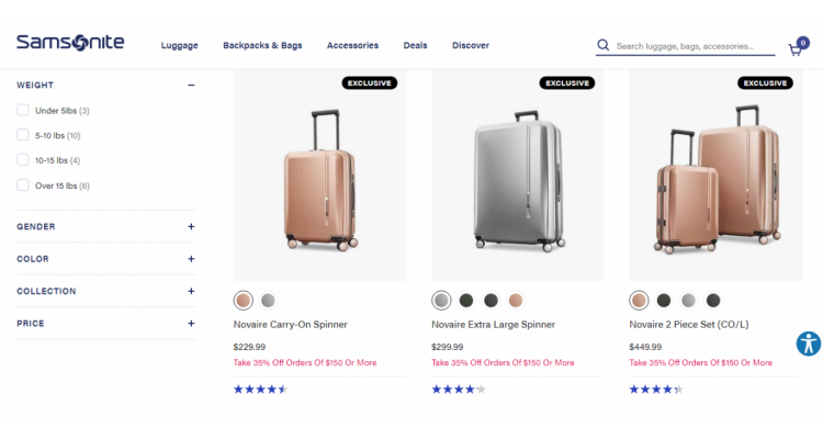 Samsonite行李箱 满$150享额外6.5折