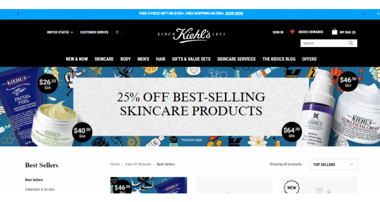 Kiehl's无门槛7.5折大促