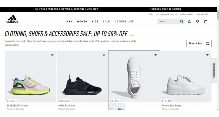 ADIDAS USA 服装、鞋子和配饰：最高 50% 折扣