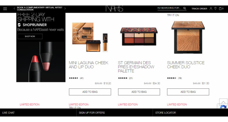 NARS Cosmetics 折扣区产品低至7折
