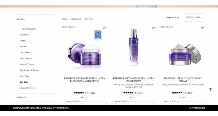 Lancome 防晒专区无门槛7折热卖