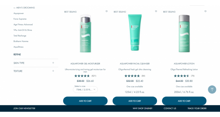 Biotherm 男士护肤无门槛6.5折热卖