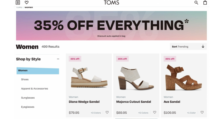 TOMS全网35%off