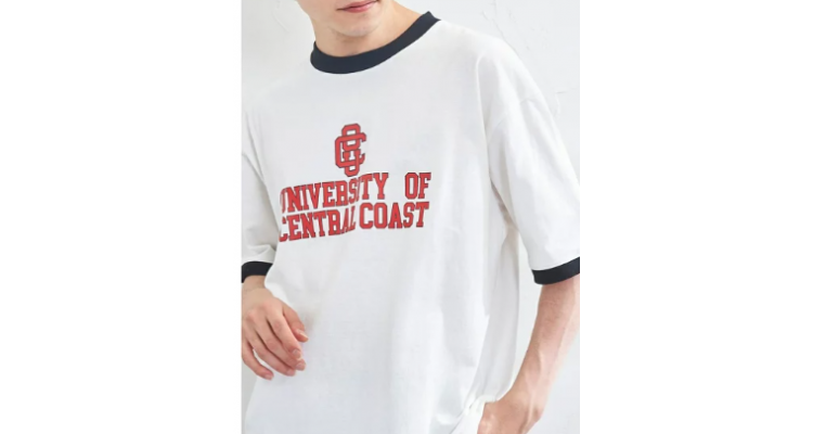 common good(コモングッド)别注カレッジリンガーTシャ