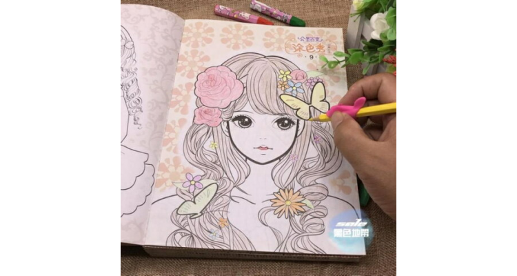 涂色书大人减压填色画本成年解压礼物画集儿童涂鸦本