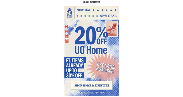 UrbanOutfitters 指定家具快闪8折