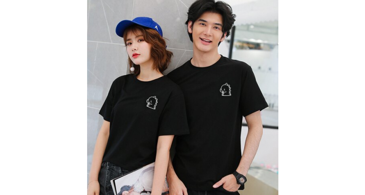 现货 情侣装 潮T 班服 情侣t 纯棉短t
