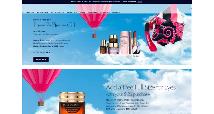 Estee Lauder 美国官网Memorial Day满额送