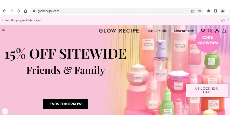 Glow Recipe美国官网F&F sales 15% OFF