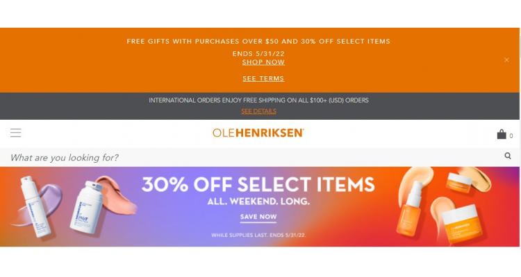 OleHenriksen Memorial Day 指定产品7折