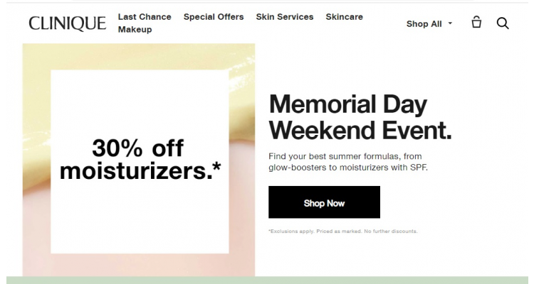 Clinique美国官网Memorial Day面霜七折