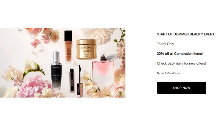 Lancome美国官网每日限定优惠：脸部底妆类产品七折