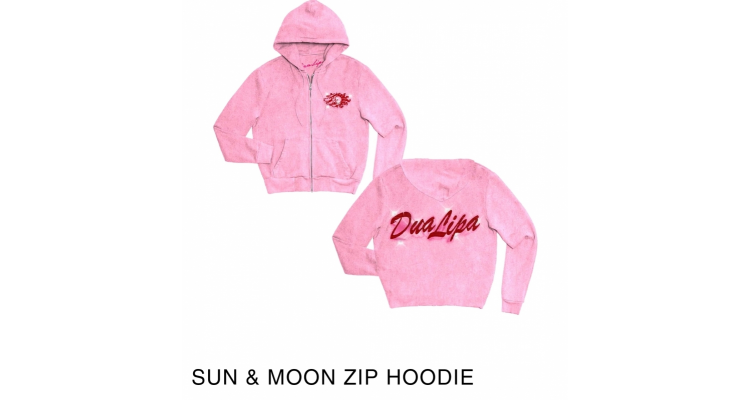 dua lipa粉红zip hoodie