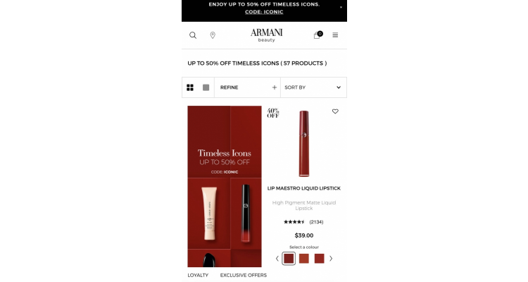 Giorgio Armani Beauty 精选美妆低至5折