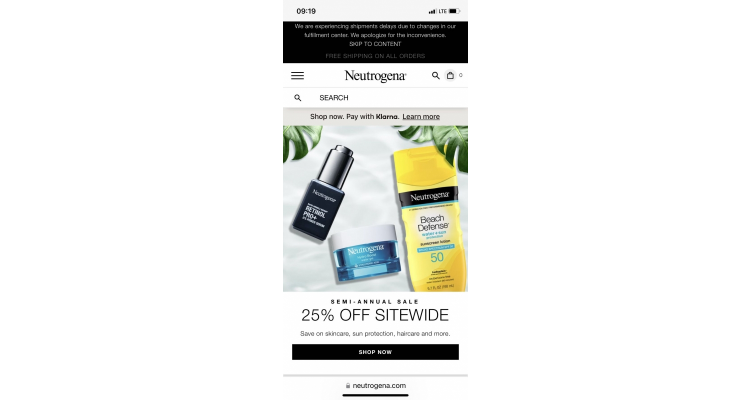 Neutrogena 美妆护肤全场7.5折
