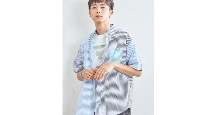 条纹短袖衬衫
