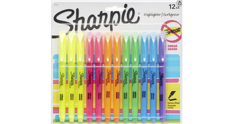 Sharpie 12支彩色萤光笔套装
