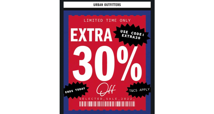 Urban Outfitters 限时7折优惠