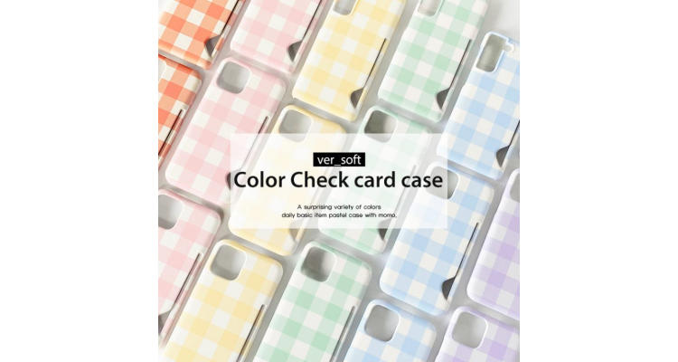 MOMO CASE 컬러체크.V1 소프트★카드수납 这款彩色格