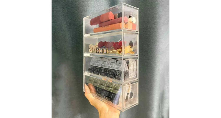 透明收纳四格