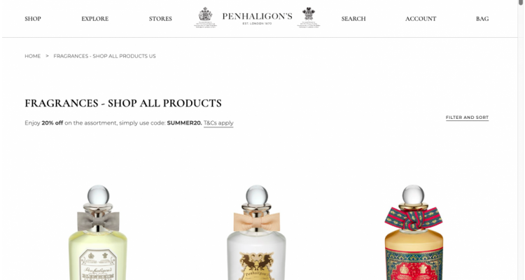 Penhaligon's 香水8折优惠