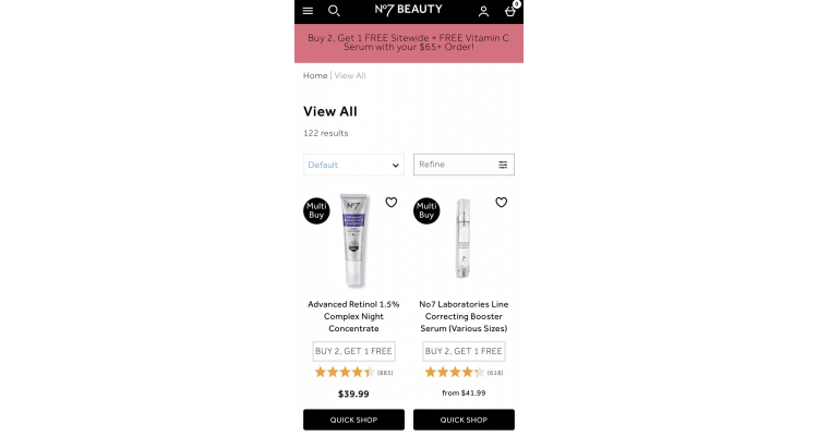 No7 Beauty 劳工节热卖
